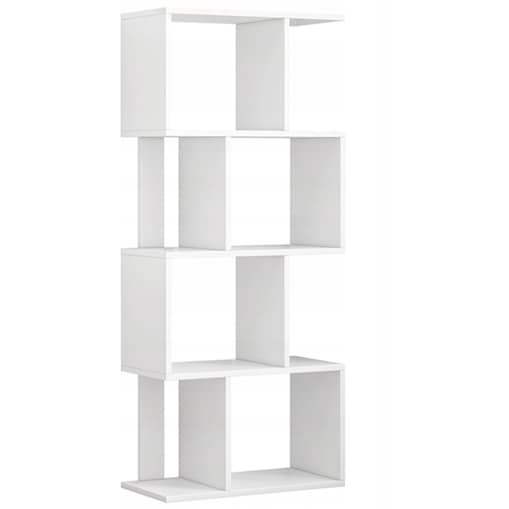 Regał otwarty stojący biały półka szafka biblioteczka nowoczesny loft 140cm