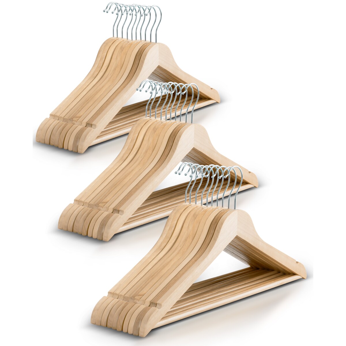 Wieszaki drewniane na ubrania do szafy 30szt wieszak Massido