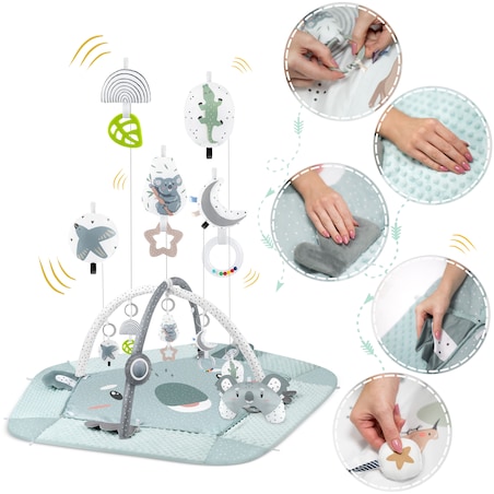 Mata edukacyjna interaktywna dla niemowląt Koala dwustronna składana XXL 5w1 Nukido