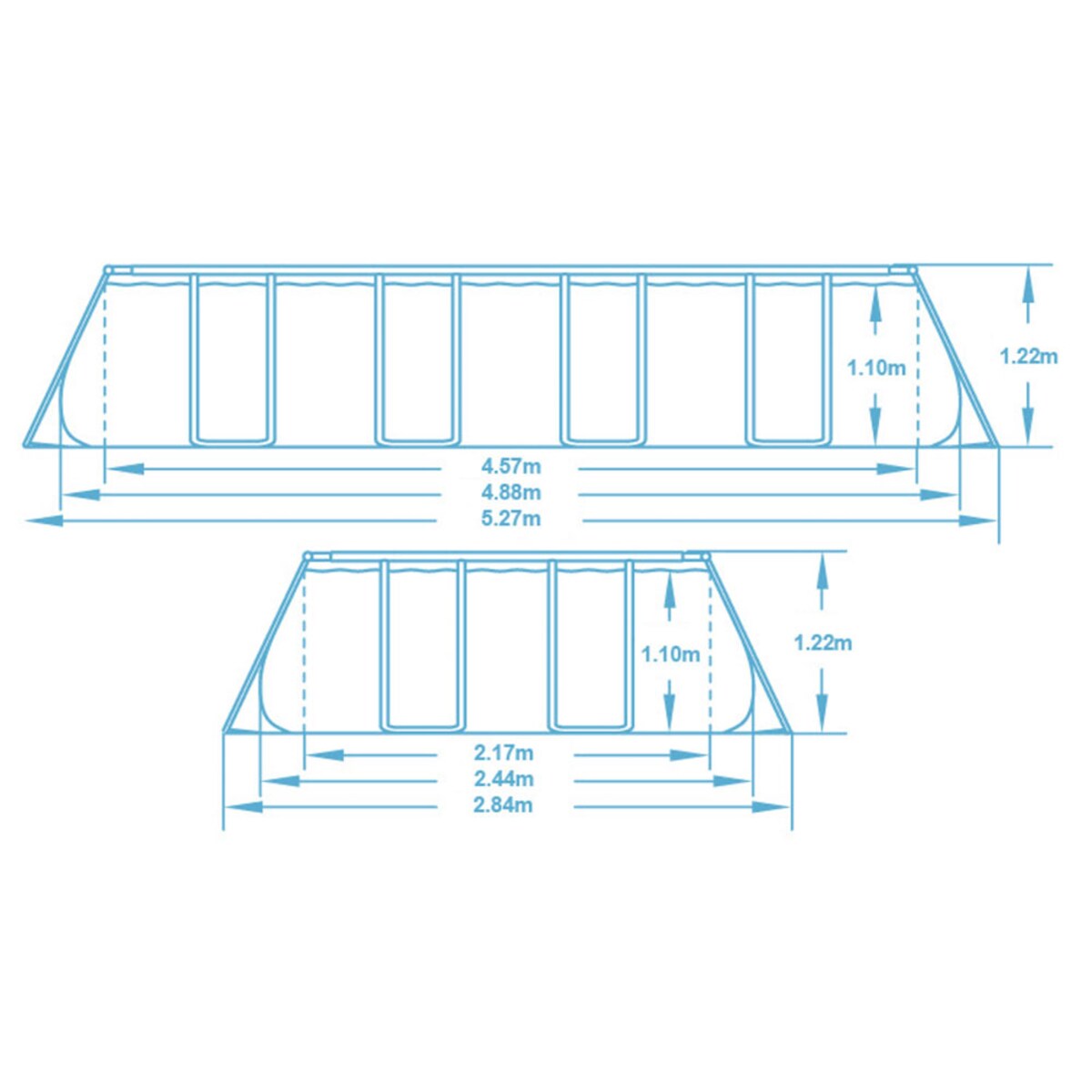 Basen ogrodowy stelażowy 488x244x122 Bestway 10w1