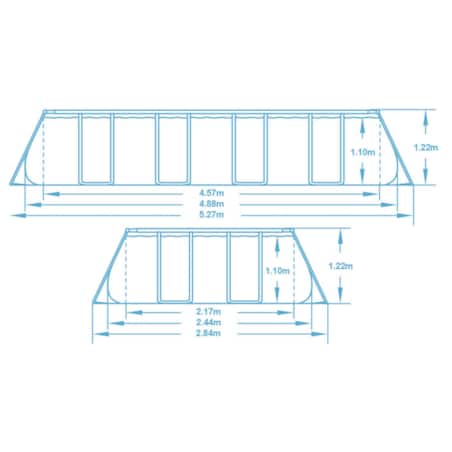 Basen ogrodowy stelażowy 488x244x122 Bestway 10w1
