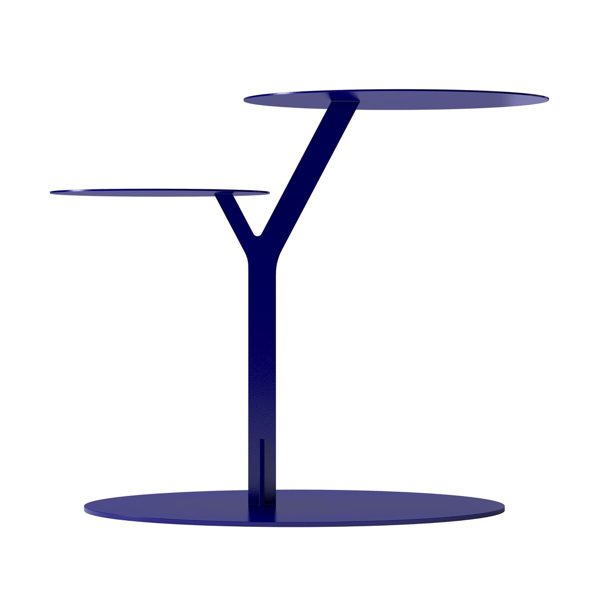 Stolik metalowy dwa blaty, kolor granat szlachetny