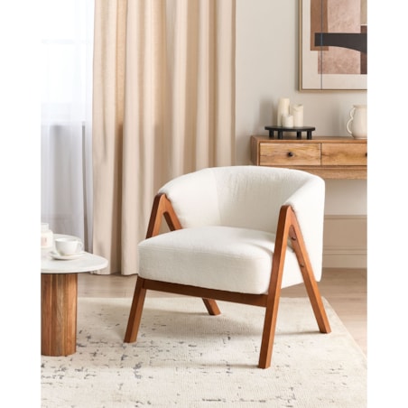 Fotel Boucle Biały SKEI