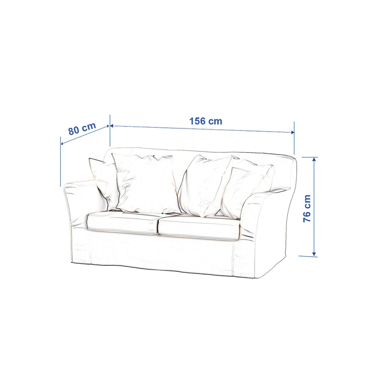 Pokrowiec na sofę Tomelilla 2-osobową nierozkładaną, miętowy, 156 x 80 x 76 cm, Living