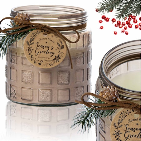 Świeczka Zapachowa Świeca Świąteczna Zapach Drzewny Dekoracja Brązowa