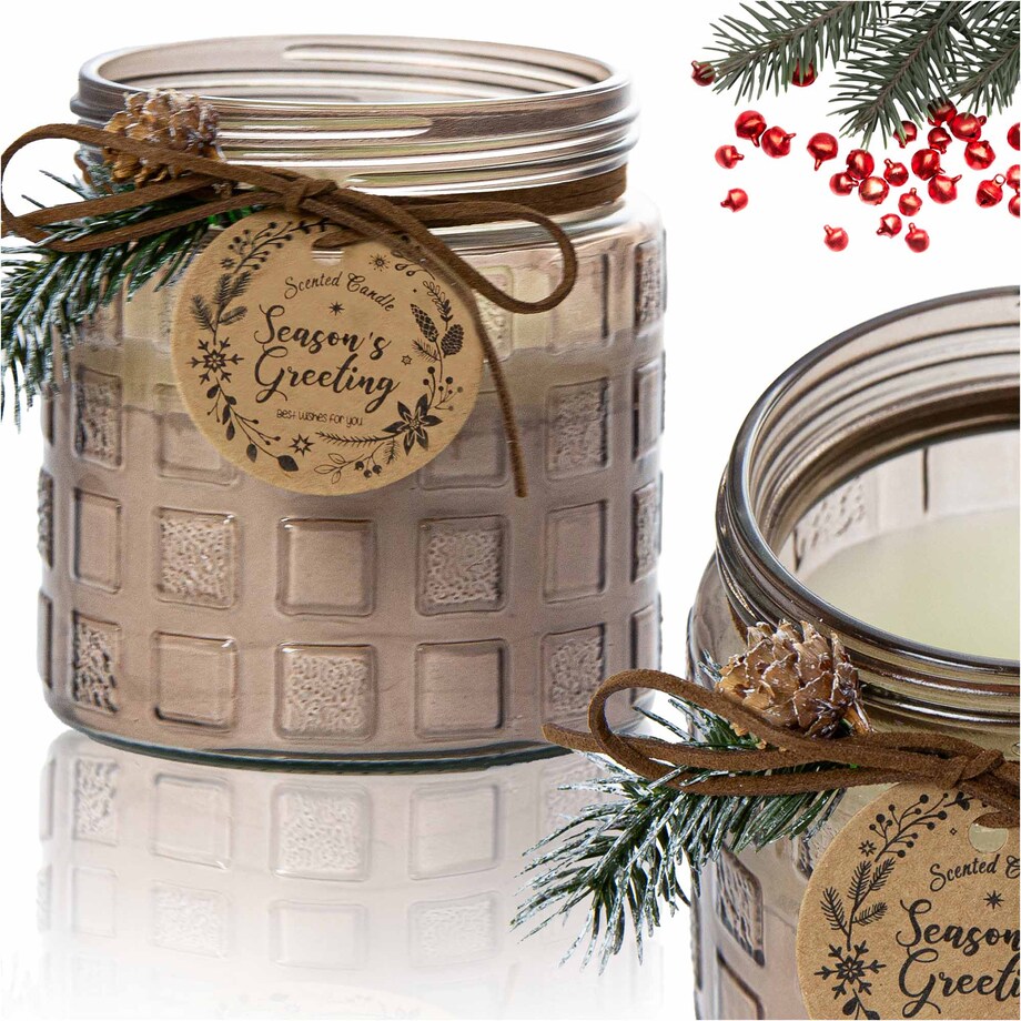 Świeczka Zapachowa Świeca Świąteczna Zapach Drzewny Dekoracja Brązowa