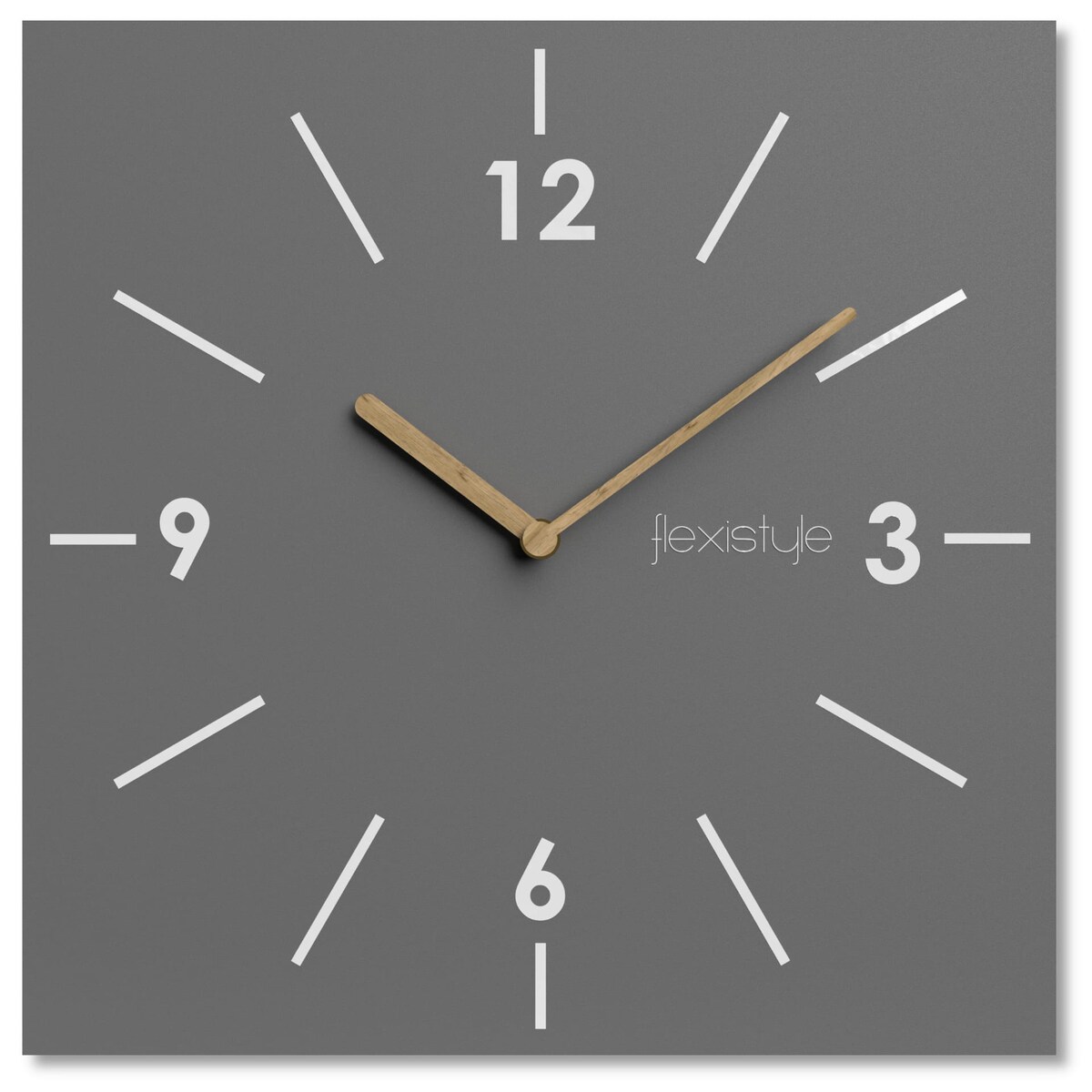 Kwadratowy zegar ścienny Scandic 30cm szary