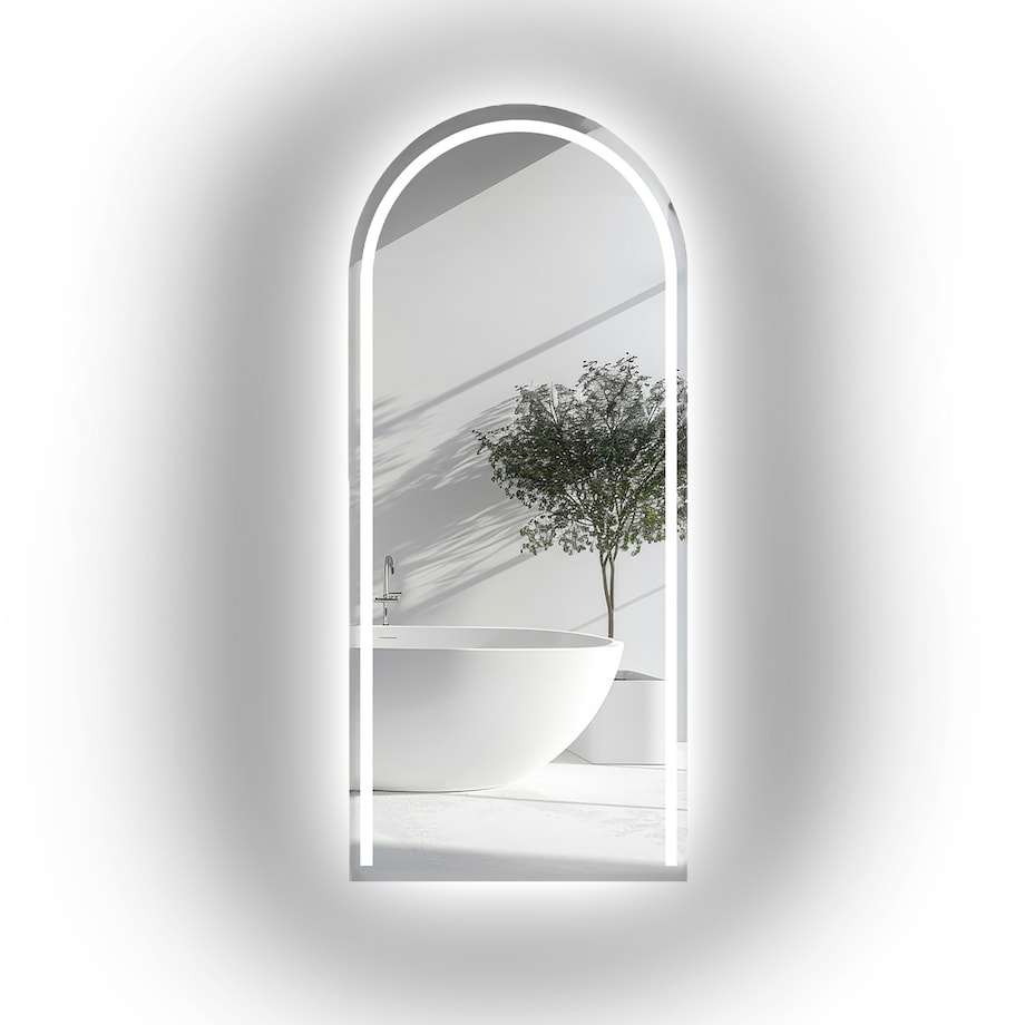 Lustro łazienkowe półowalne z podświetleniem - PLATO LED