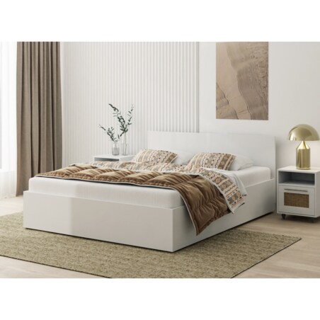 Łóżko ALDO 120x200 z płyty laminowanej - białe