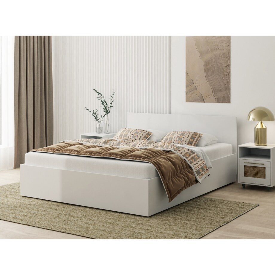 Łóżko ALDO 120x200 z płyty laminowanej - białe