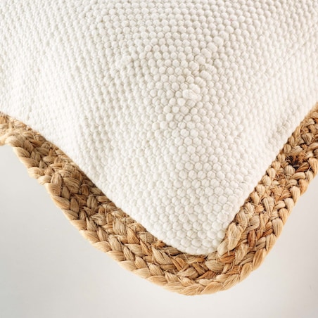 Poduszka dekoracyjna z jutową lamówką, 45 x 45 cm