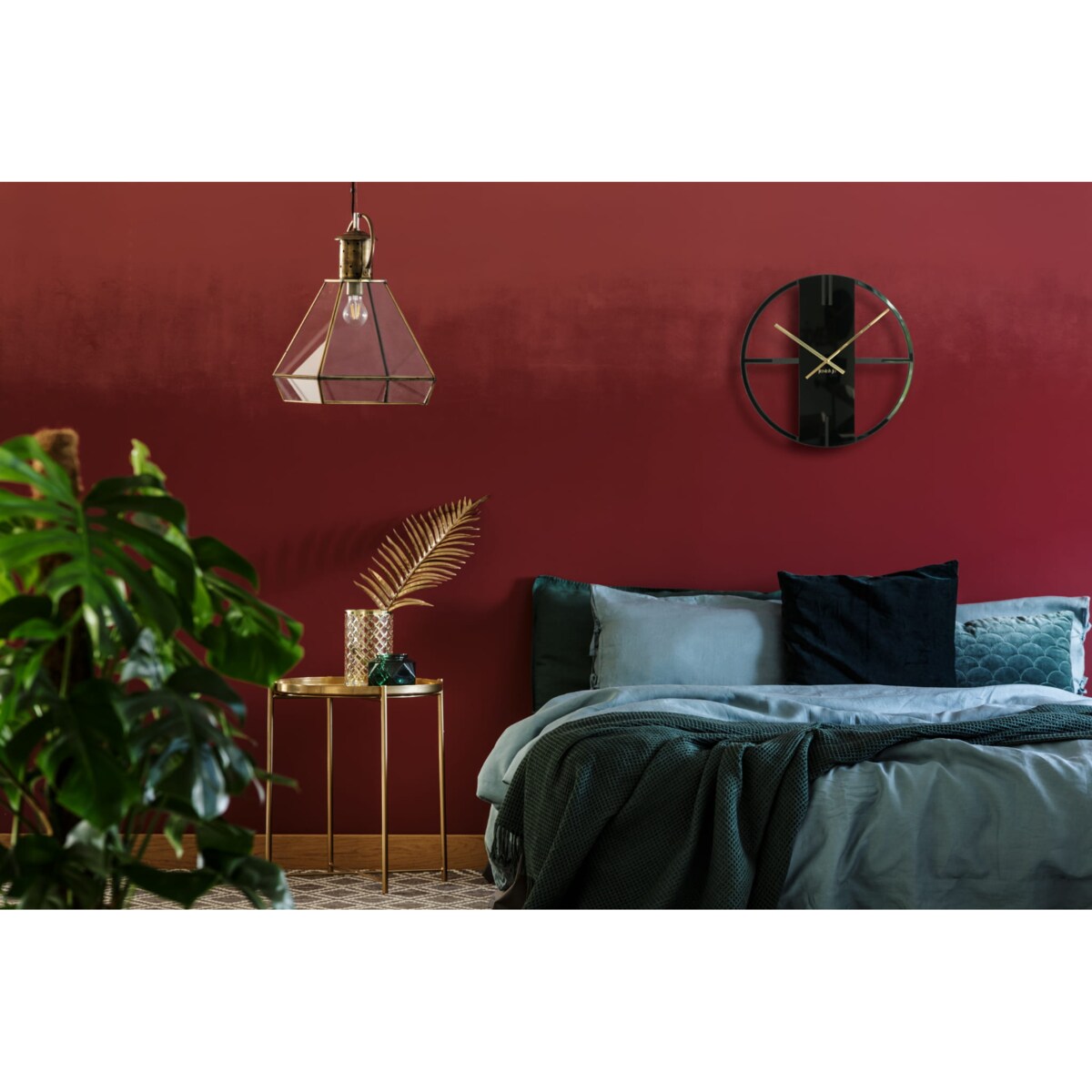 Metalowy zegar ścienny czarny Unique 50cm