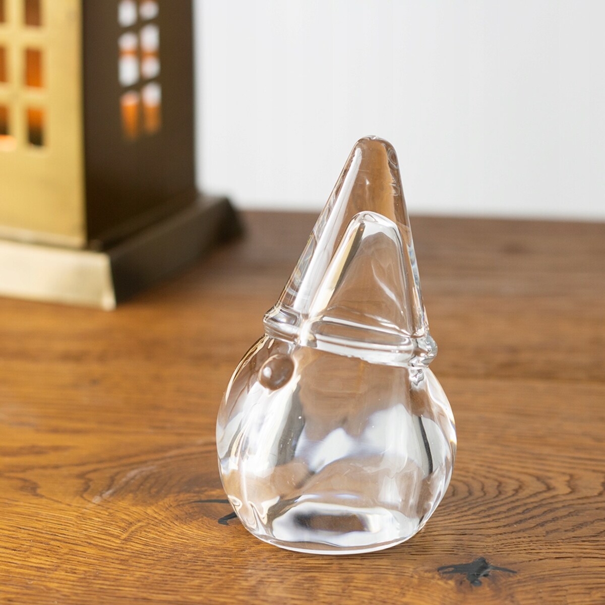 ŚWIĄTECZNA FIGURKA W KSZTAŁCIE MIKOŁAJA szklana przezroczysta wys. 9cm