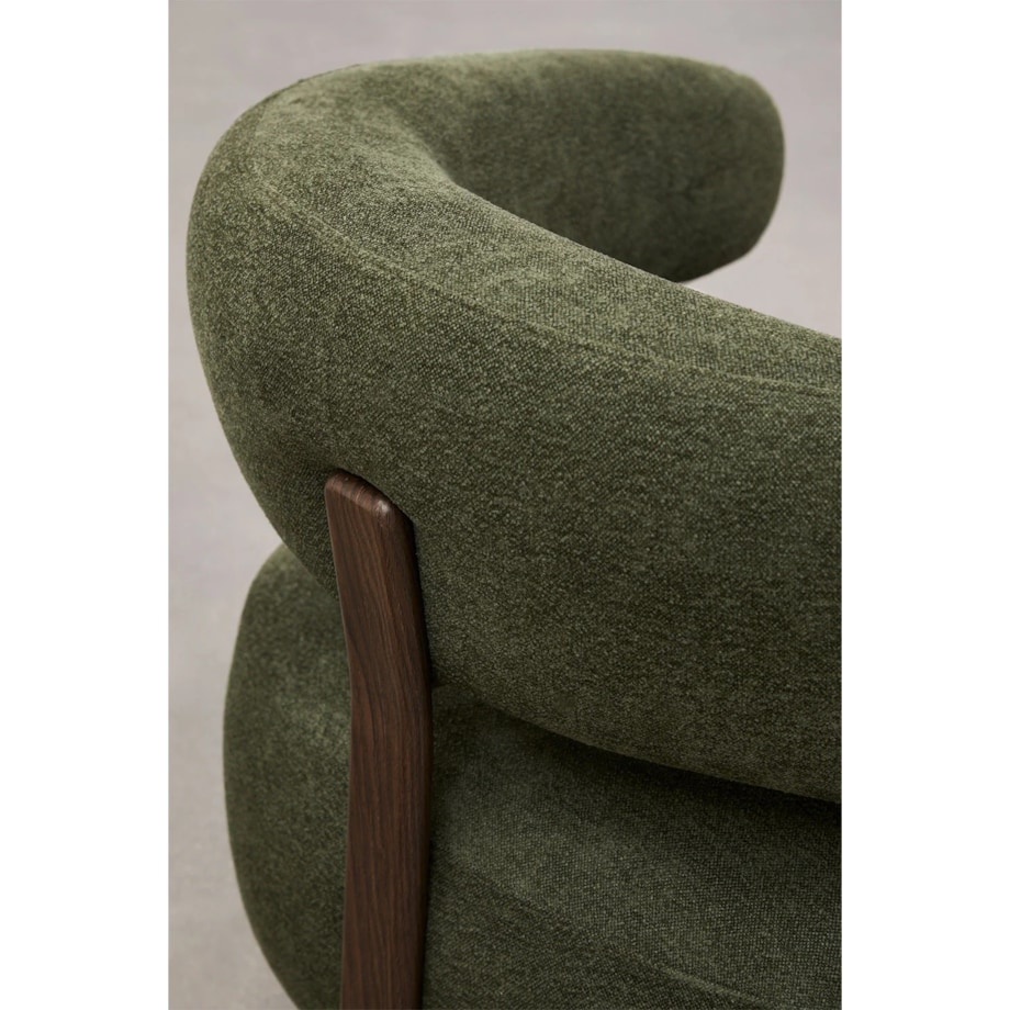 Fotel z tkaniny szenilowej Jolie, butelkowa zieleń