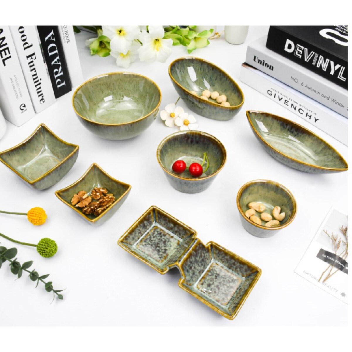 Sosjerka naczynie na dipy 10,5x5,5 cm zielone