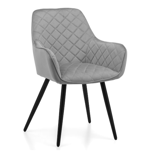 Krzesło tapicerowane COLIN aksamit velvet welur do salonu jadalni jasnoszary