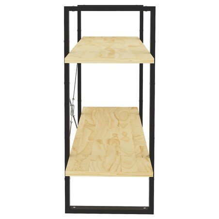 vidaXL 2-poziomowy regał na książki, 100x30x70 cm, lite drewno sosnowe