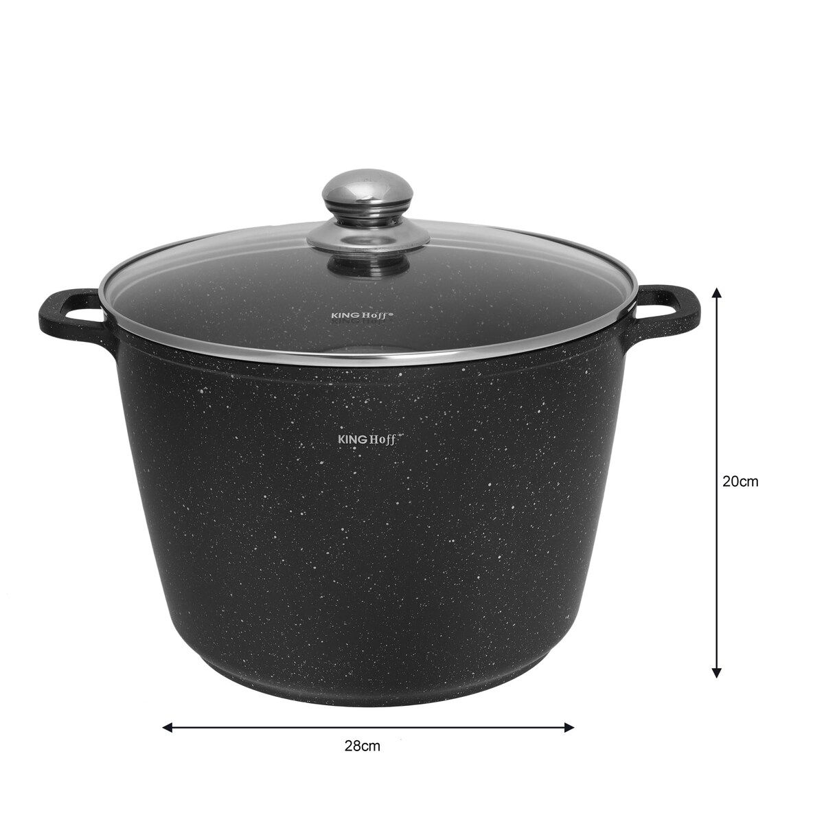 Garnek z powłoką marmurową 10L 28cm indukcja gaz KINGHOFF