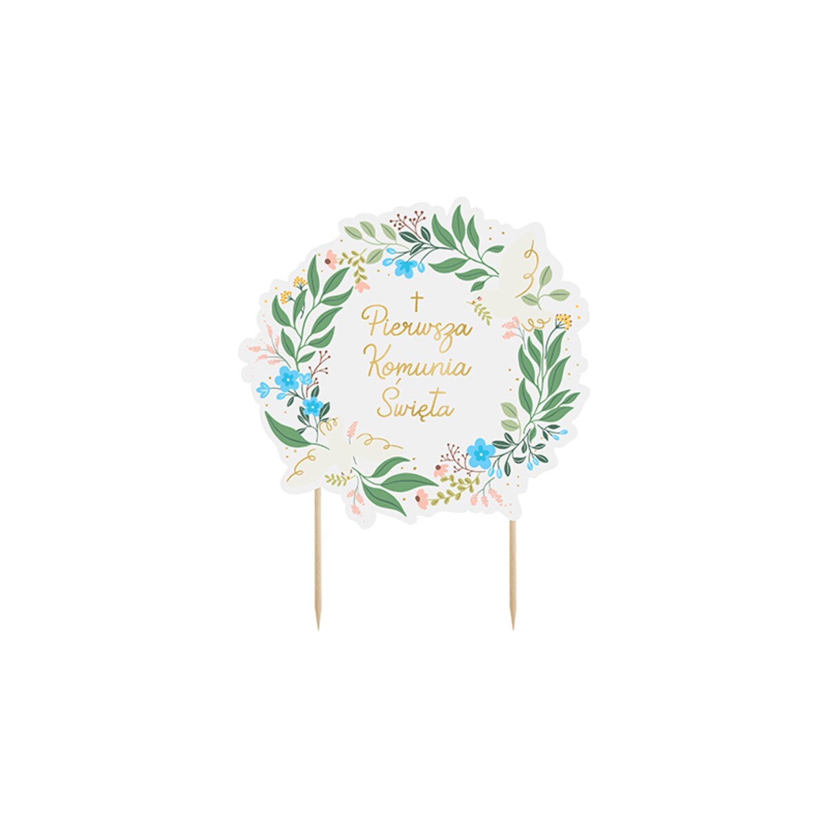 Topper na tort ''Pierwsza Komunia Święta'',16.7x20 cm, mix