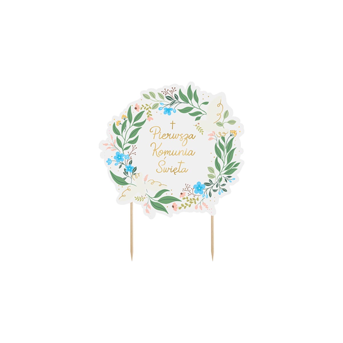 Topper na tort ''Pierwsza Komunia Święta'',16.7x20 cm, mix