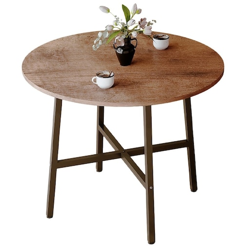 Stolik kawowy ława industrialny okrągły do salonu retro brąz loft vintage