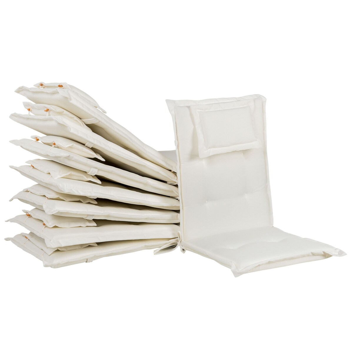 Zestaw 8 poduszek na krzesła ogrodowe biały MAUI