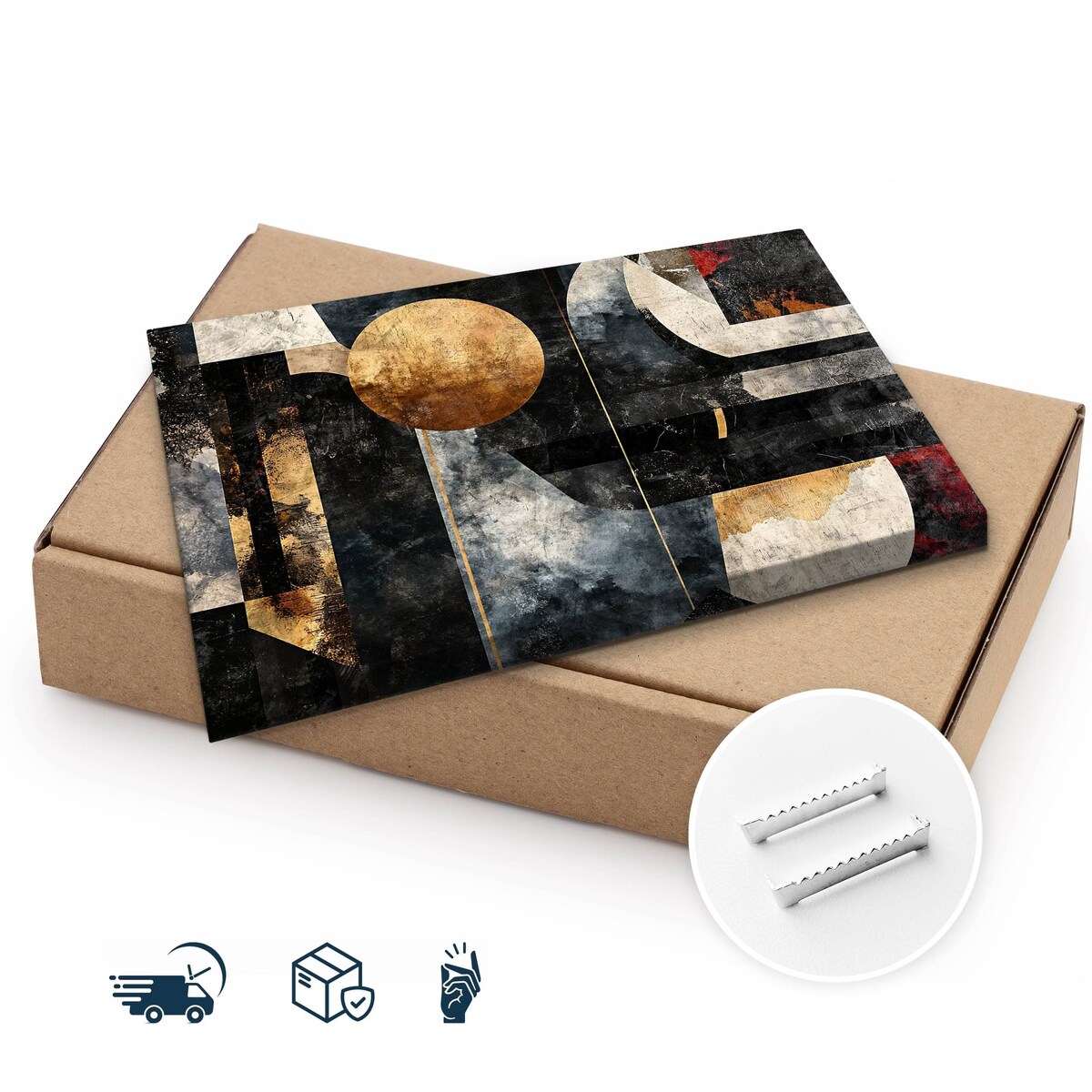 Obraz Na Płótnie Do Salonu Kształty Geometryczne Abstrakcja Styl Nowoczesny 120x80cm