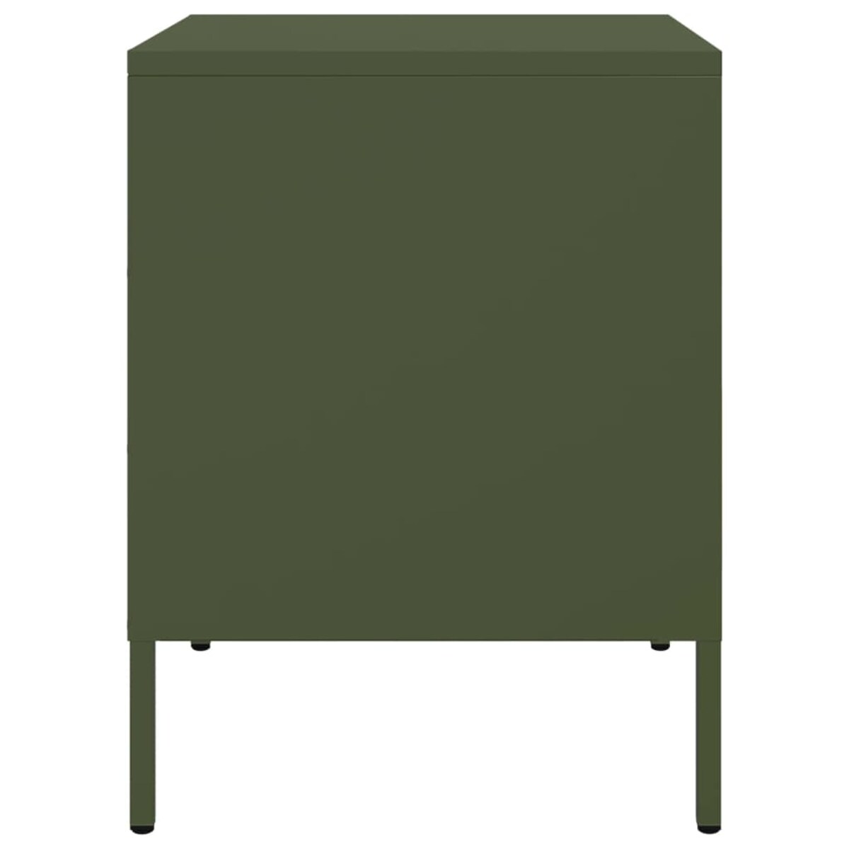 vidaXL Szafka nocna, oliwkowa zieleń, 36x39x50,5 cm, stal