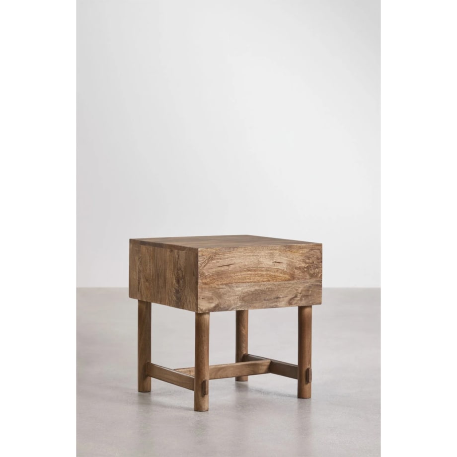 Stolik nocny 45x45 cm z drewna mango Aloma