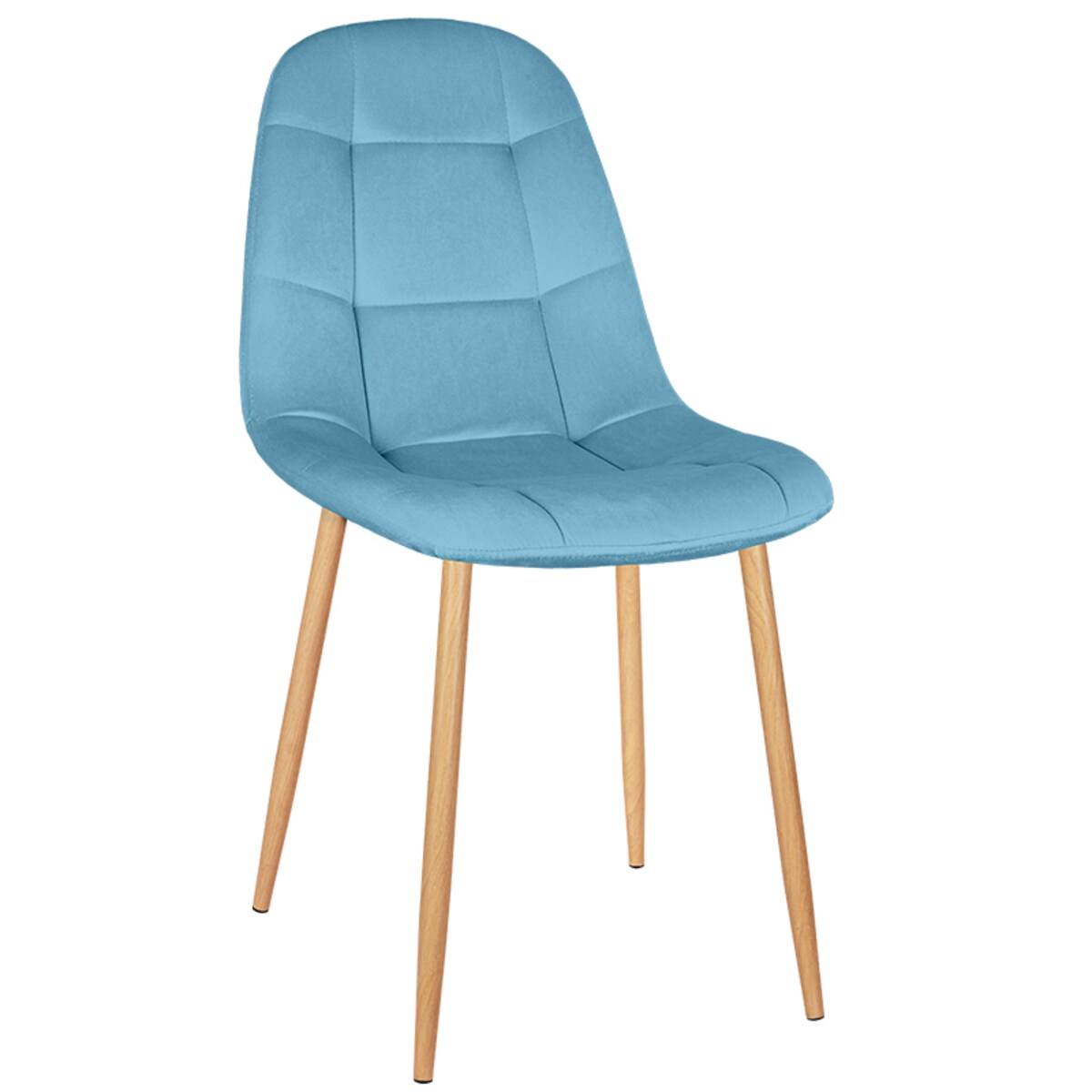 Krzesło tapicerowane turkusowe welurowe pikowane nowoczesne do salonu