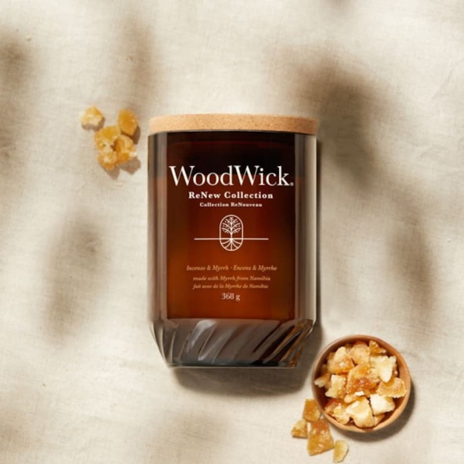 WoodWick świeca duża INCENSE & MYRRH