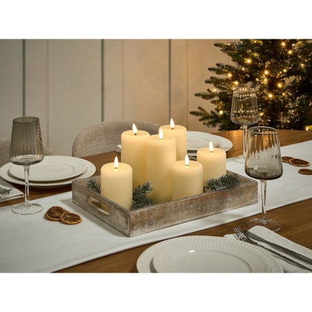 Zestaw 6 świec LED NOISETTE 10/16 cm Złamana biel