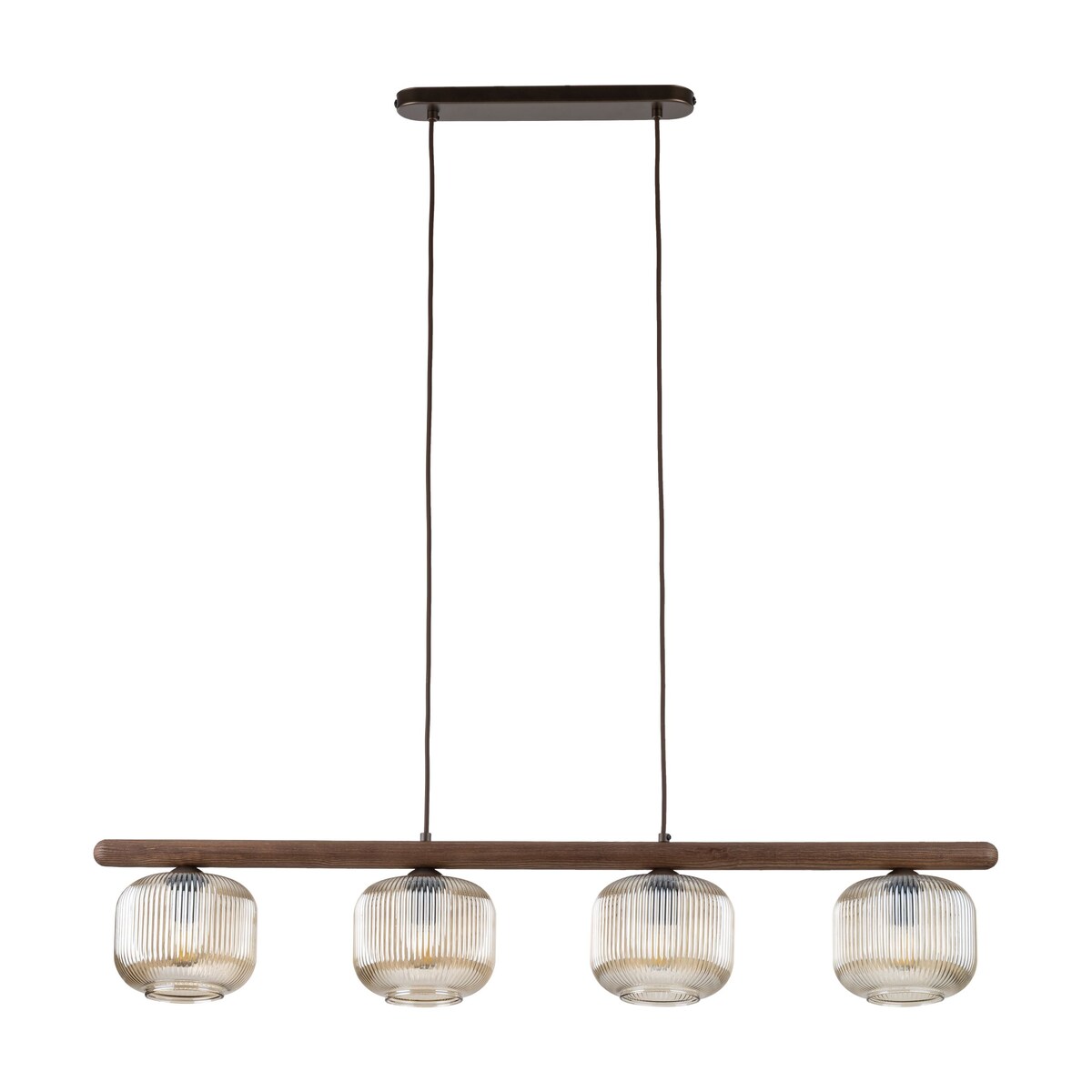 Lampa wisząca TK Lighting SALVIA BROWN 11070, 4xE14, regulowana, brąz/koniak, metal szkło drewno