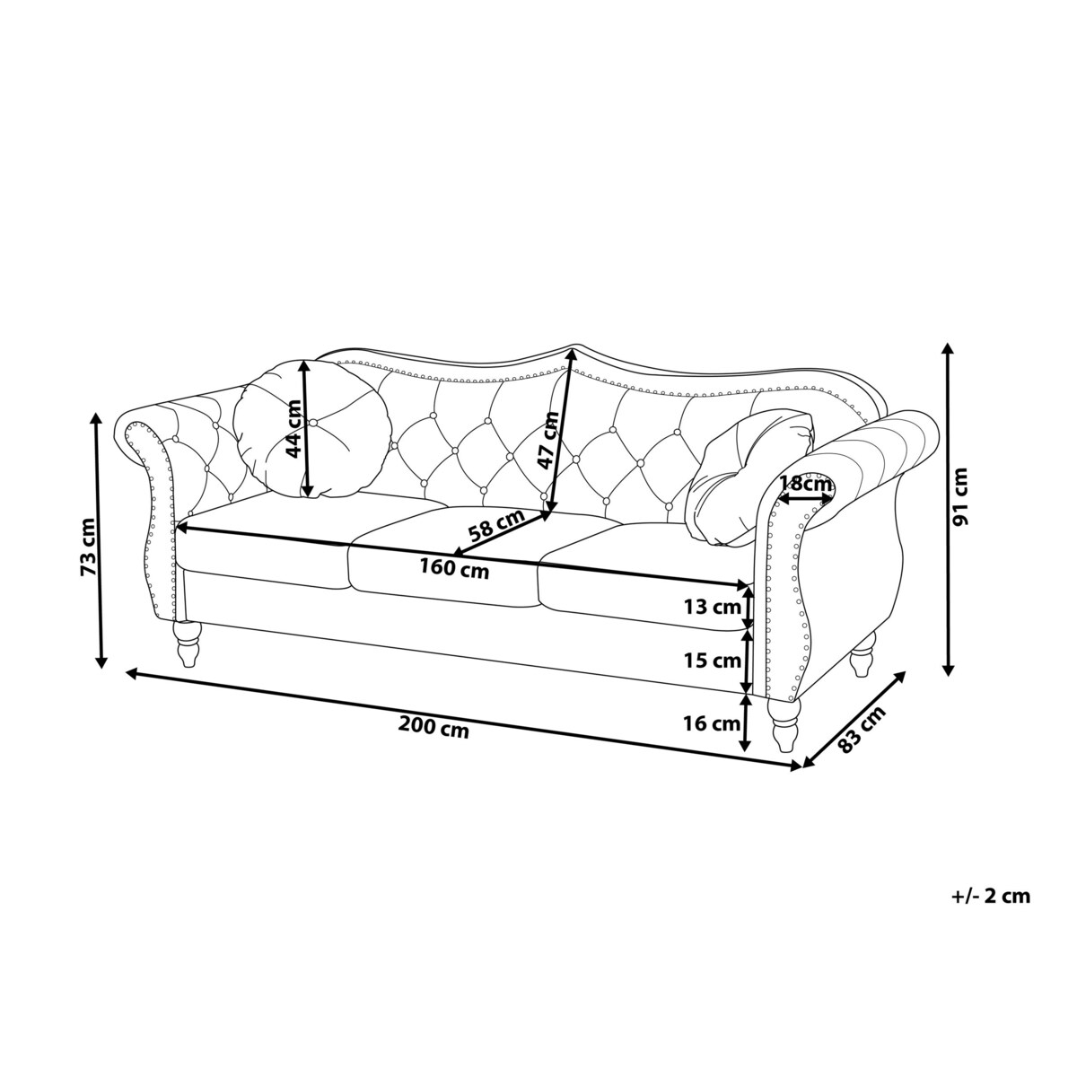 Sofa 3-osobowa welurowa burgundowa SKIEN
