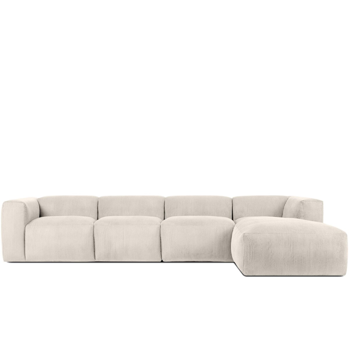 KONSIMO BUFFO Sofa narożna prawa 6-osobowa z wyjątkowo miękkim siedziskiem, kolor kremowy