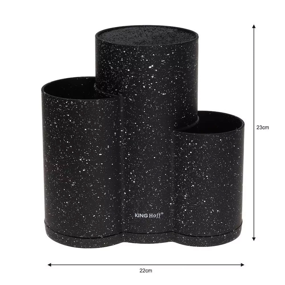 Uniwersalny blok stojak na noże do noży 3w1 czarny KINGHOFF