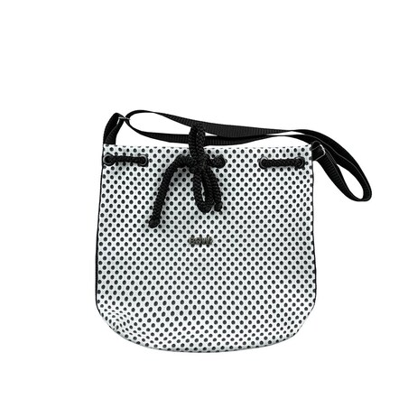 Torba na ramię w grochy z kieszonką i sznurkiem do ściągnięcia