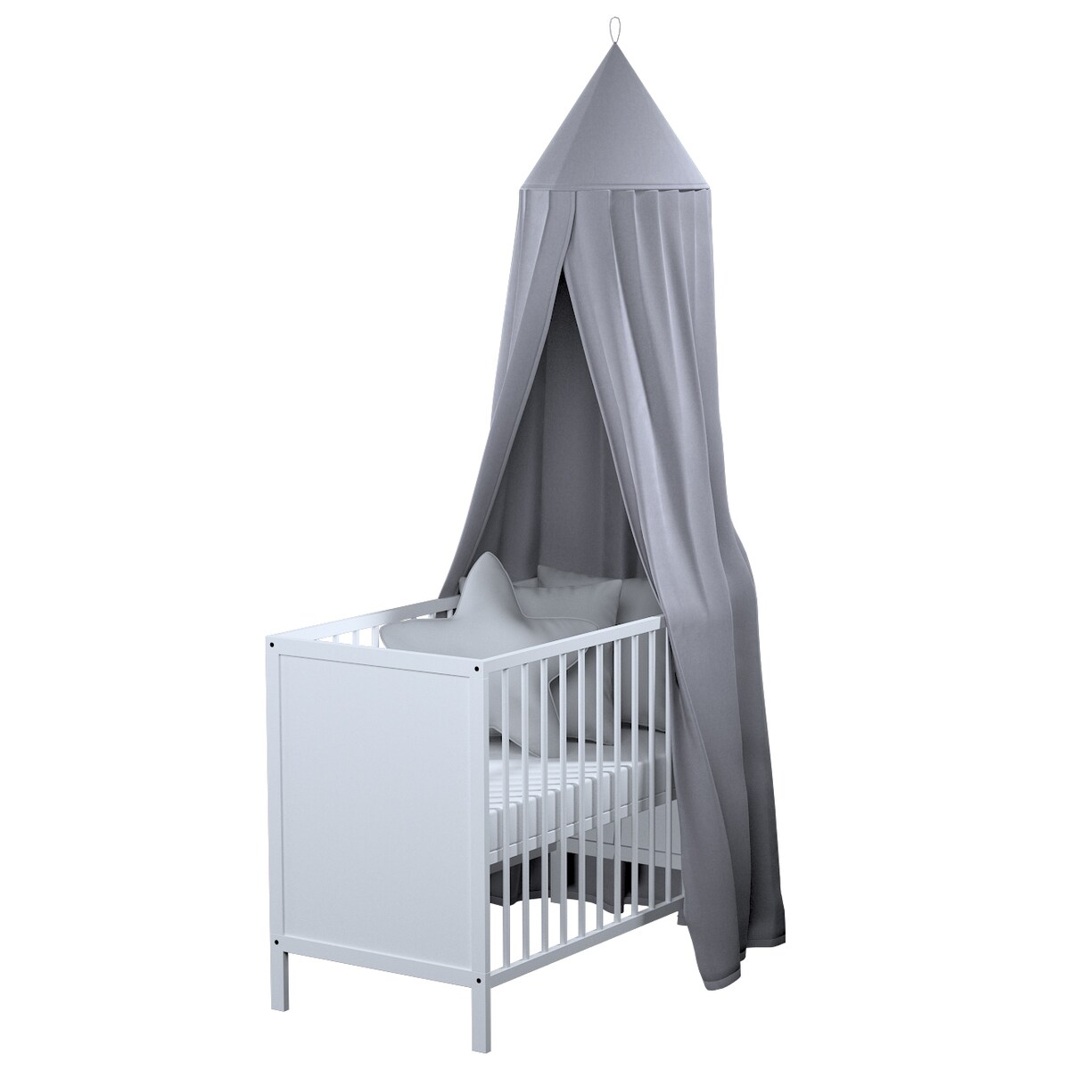 Baldachim do łóżeczka, srebrzysty szary, fi 50cmx230cm, Posh Velvet