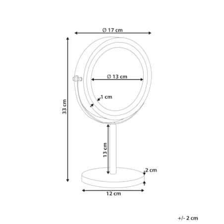 Lusterko kosmetyczne LED ø 17 cm czarne TUCHAN