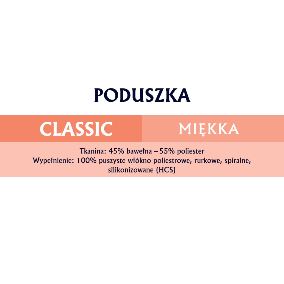 Poduszka 50x60 CLASSIC MIĘKKA Różowa