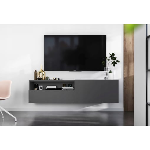 Wisząca Szafka RTV Komoda Loft Grafit MAT szuflada 120 cm