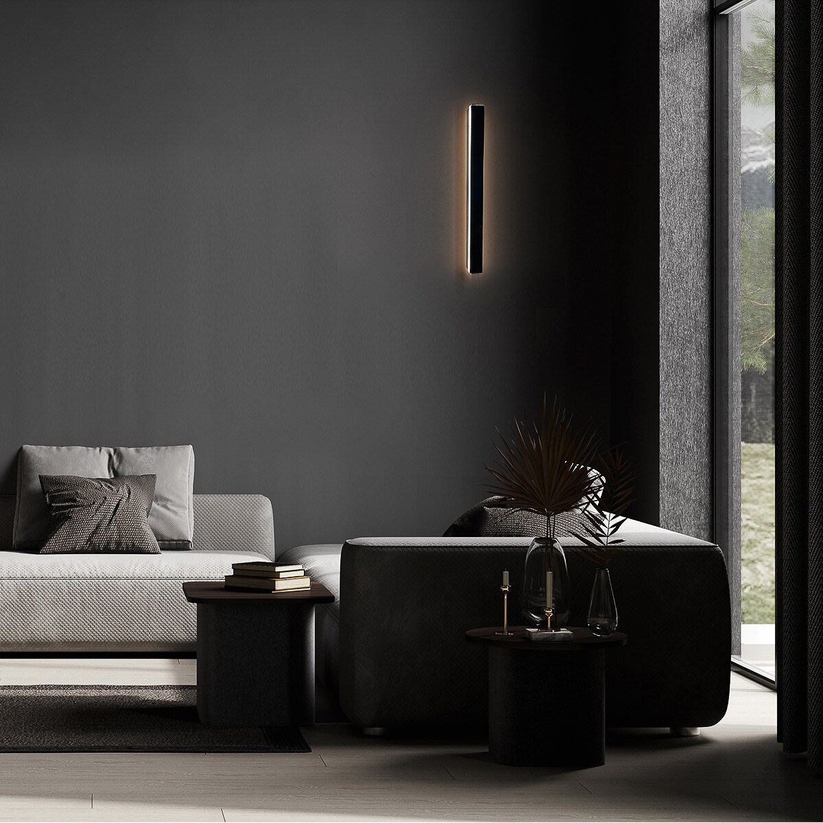 Kinkiet Light Prestige Bodo czarny LED CCT 3000K/4000K/6000K (regulowana) 1 szt.