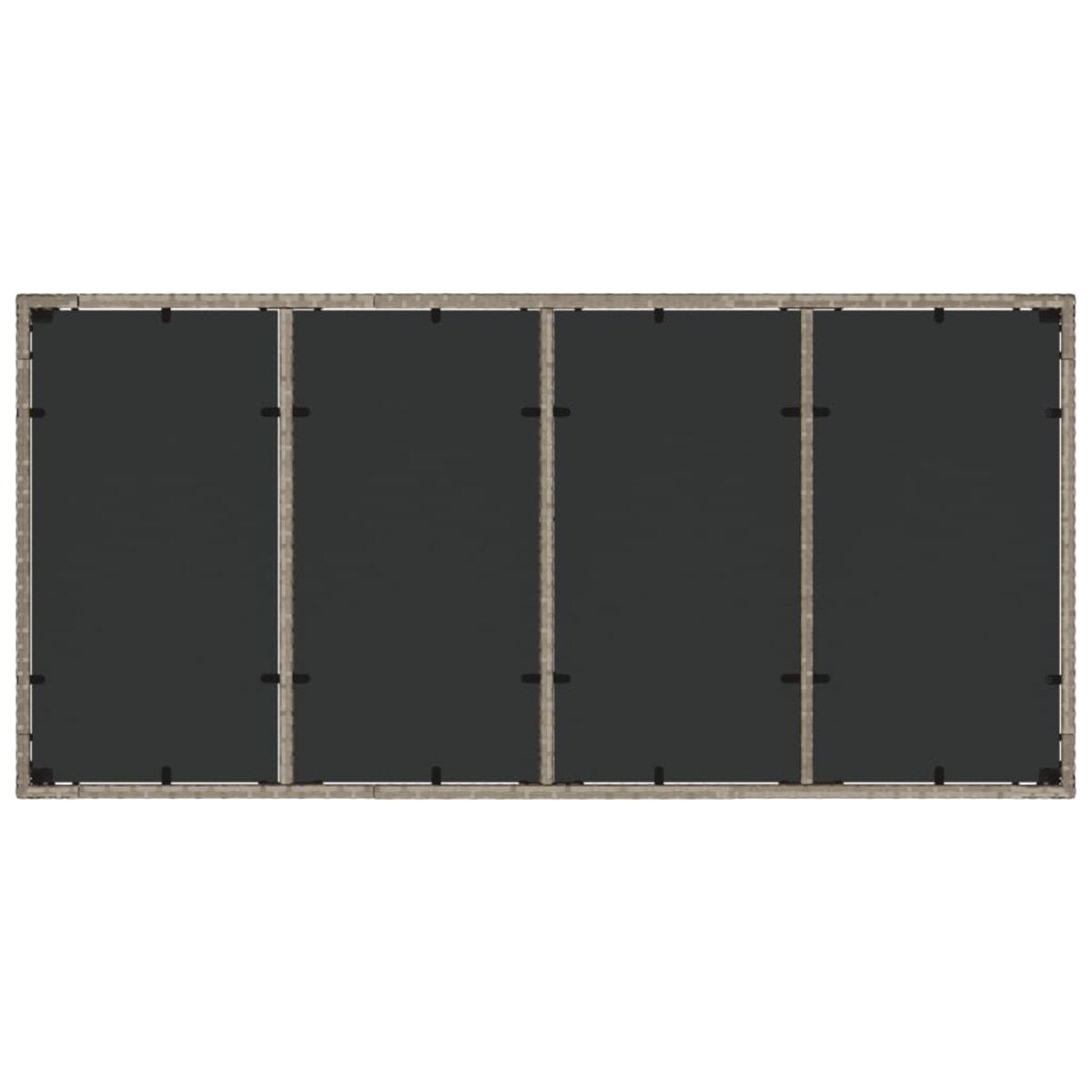 vidaXL Stół ogrodowy ze szklanym blatem, szary 190x90x75 cm, rattan PE