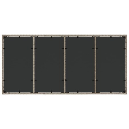vidaXL Stół ogrodowy ze szklanym blatem, szary 190x90x75 cm, rattan PE