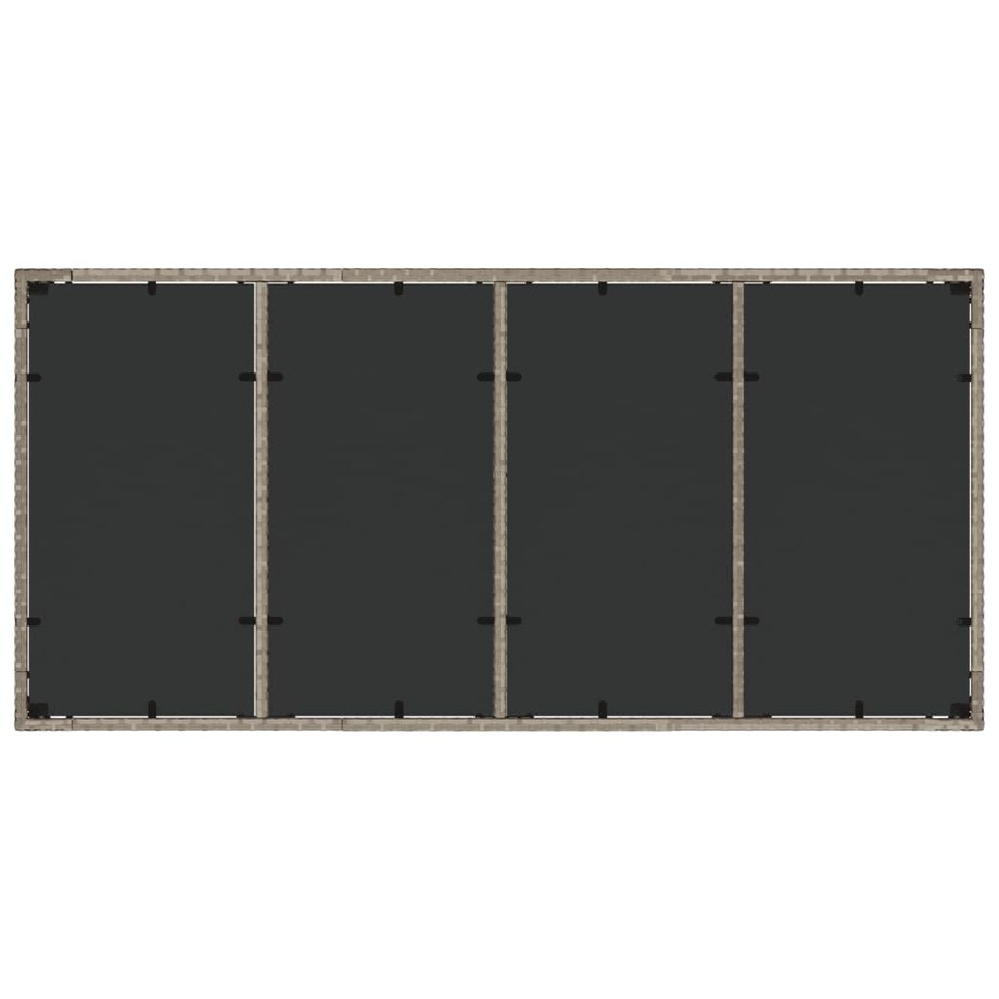 vidaXL Stół ogrodowy ze szklanym blatem, szary 190x90x75 cm, rattan PE