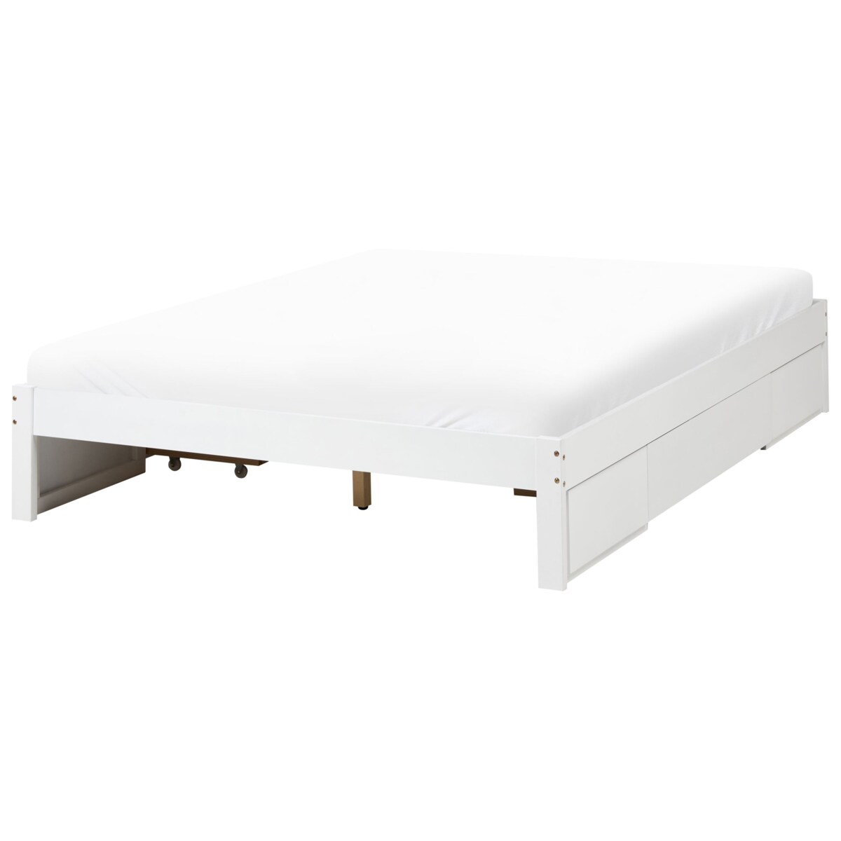 Łóżko z szufladami bez zagłówka Drewno GIAT 160 x 200 cm Biały