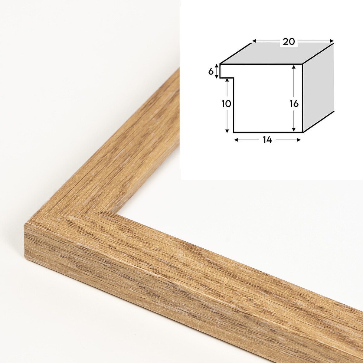 Ramka na zdjęcia 40x50 cm dębowa rama MDF z plexi do powieszenia pion poziom klasyczna prostokątna ramka FRAMAI®