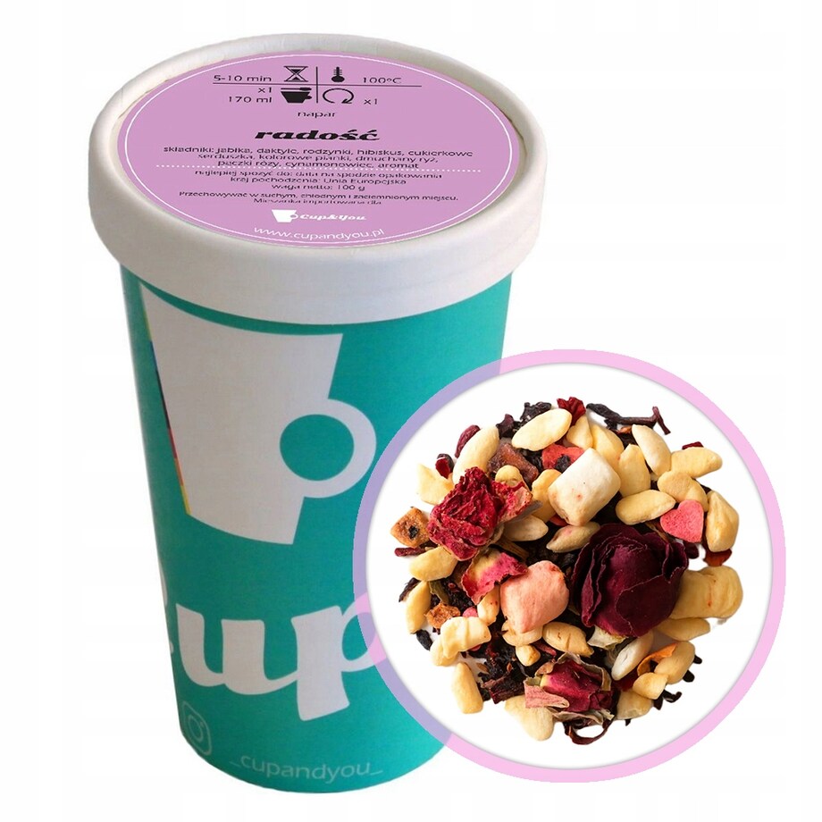 Sypana herbata owocowa RADOŚĆ smak kandyzowanego jabłka mieszanka PREMIUM
