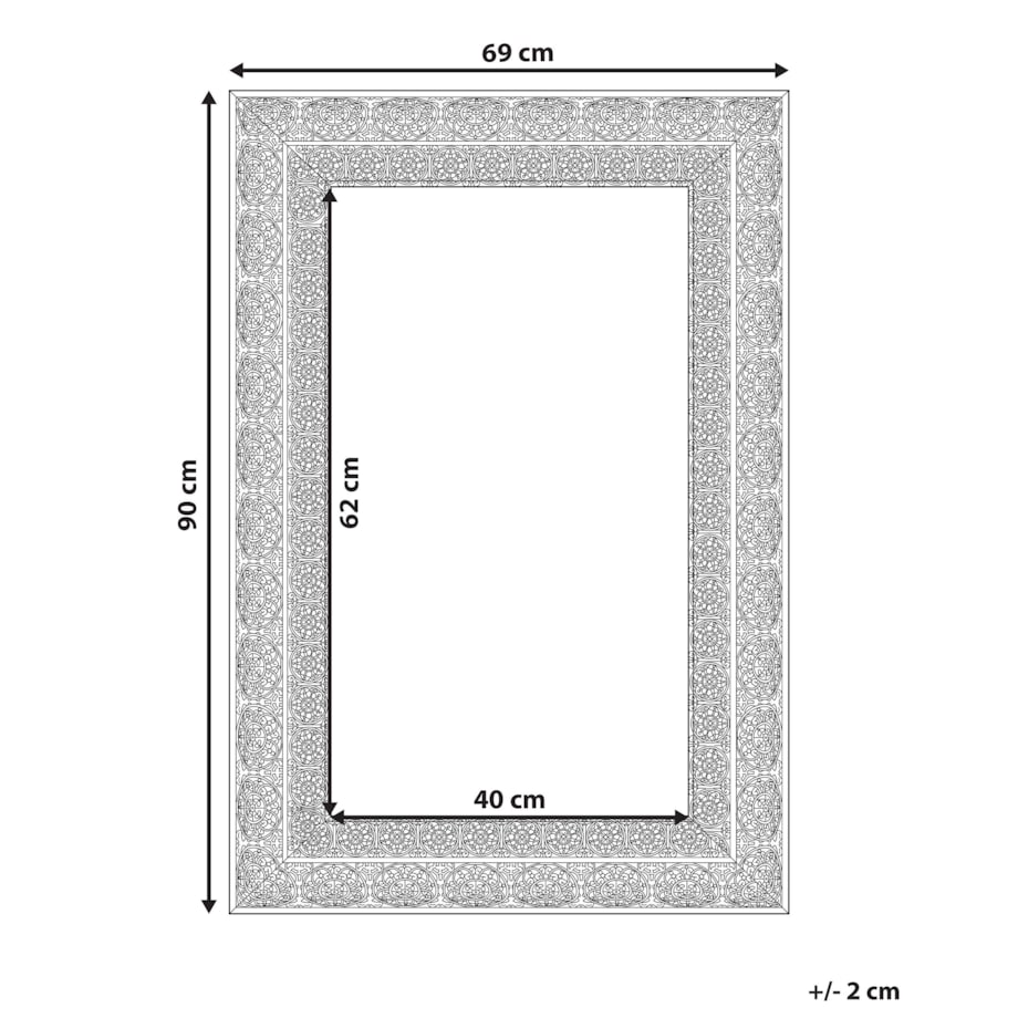 Lustro ścienne 60 x 90 cm złote DEHRADUN