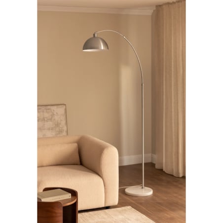 Lampa podłogowa srebrna z marmurem Delola